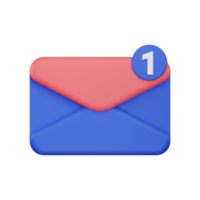 icono de notificación de correo electrónico 3d png