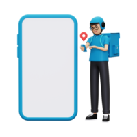 3d Deliveryman finding delivery location png