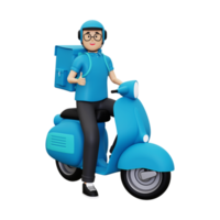 3d Deliveryman showing thumbs up png