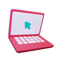 3d Laptop With Pointer icon png