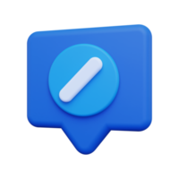 3d Block Message icon png