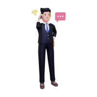 3d Businessman talking on phone png