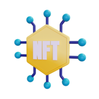 3d niet fungibel token concept illustratie png