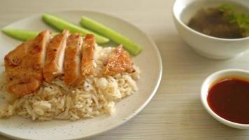 Grilled Chicken with Steamed Rice in Hainan style video