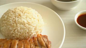 Grilled Chicken with Steamed Rice in Hainan style video