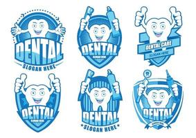 Cartoon Smiling tooth symbol set.It's Happy smile concept. vector