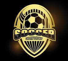 Illustration of golden soccer symbol or logo vector