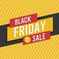 simple black friday poster with yellow, black, and red colors suitable for social media posts, marketing, sales, promotions and others vector