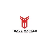Abstract initial letter TM or MT logo in red color isolated in white background applied for Real Estate Transaction Coordination company logo also suitable for the brands or companies. vector