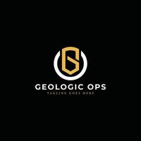 Abstract initial letter GO or OG logo in white gold color isolated in black background applied for geotechnical consulting logo also suitable for the brands or companies have initial name OG or GO. vector