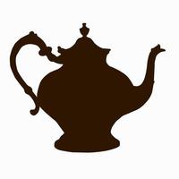 outline of an old potbellied teapot vector