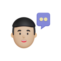 3d man chatting icon png