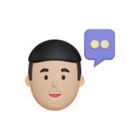 3d hombre chateando icono png