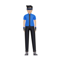 3d Boy wearing VR headset png