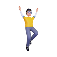 3d Jumping man illustration png