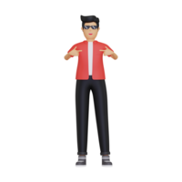 3d Man pointing finger at himself png