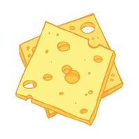 Hand drawn cheese parts and slices isolated on a white background. Cheese icon. Vector cheese clipart