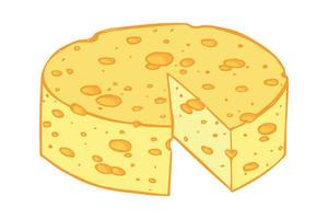 partes y lonchas de queso dibujadas a mano aisladas en un fondo blanco. icono de queso. Imágenes Prediseñadas de vector de queso