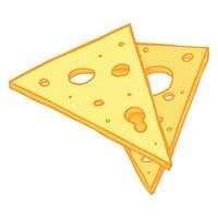 Hand drawn cheese parts and slices isolated on a white background. Cheese icon. Vector cheese clipart