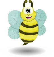cartoon fat honey bee smiling isolated vector