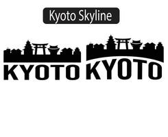 ilustración de vector de silueta de horizonte de la ciudad de kyoto