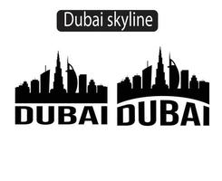 Dubai City Skyline Silhouette Vector Illustration