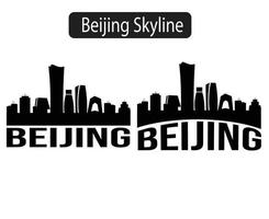 Beijing City Skyline Silhouette Vector Illustration