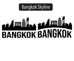 bangkok, perfil de ciudad, silueta, vector, ilustración vector