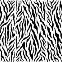 Vector seamless pattern with zebra skin. Black and white zebra stripes.