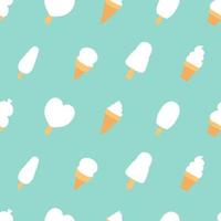 Ice cream seamless pattern blue repeat for any use vector illustration.