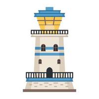 icono de faro detallado de mar aislado en blanco - vector. torre de baliza vector