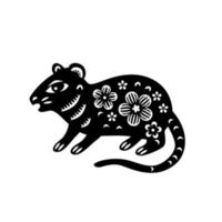 Chinese Zodiac New Year sign mouse. Traditional china horoscope animal. vector