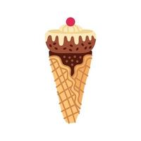 Ice cream in bright cartoon style. Icecream vector in nice colors isolated