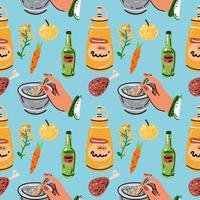 Bright seamless pattern for kitchen design, for the menu vector