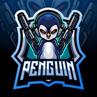 mascota de los artilleros de pingüinos. diseño de logotipo deportivo vector