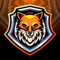 Fox head mascot. esport logo design vector