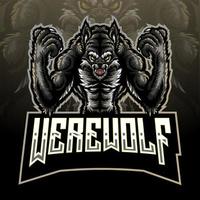 Werewolf mascot. esport logo design vector