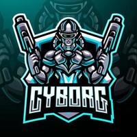 mascota cíborg. diseño de logotipo deportivo