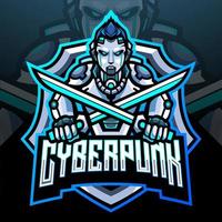 mascota ciberpunk. diseño de logotipo deportivo vector