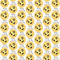 Happy world smile day vector, seamless pattern with lovely smiling emoji vector design template