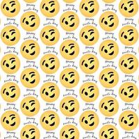 Happy world smile day vector, seamless pattern with lovely smiling emoji vector design template