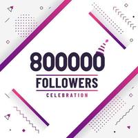 thank you 800000 followers vector