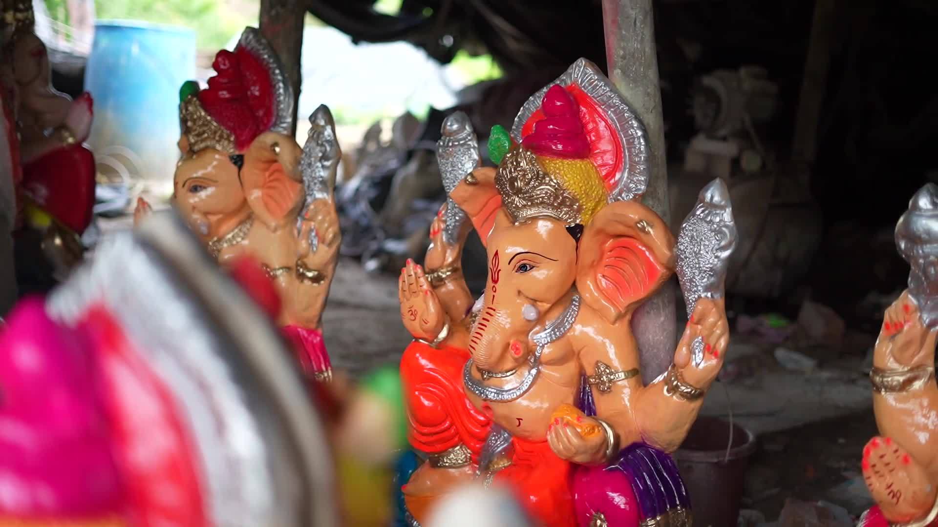 Statues of Many Lord Ganesha also known as Ganpati in hindi idols kept in a shop before Ganesh Chaturthi Arts of India Ancient Traditions and Crafts of India 10874501 Stock Video at Statues of Many Lord Ganesha also known as Ganpati in hindi idols kept in a shop before Ganesh Chaturthi Arts of India Ancient Traditions and Crafts of India 10874501 Stock Video at