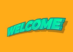 Welcome 3d text on orange background. vector