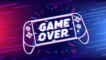 Game over text on gaming console. vector