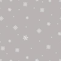 Snowflake pattern on grey,Vector Seamless cartoon of cold weather in winter on Christmas eve with snowflakes and dot in different size on gray colour,Cute background for wrapping paper or fabric vector