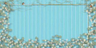 Spring background with Eucalyptus branches leaves border on wooden wall background, Vector illustration backdrop of greenery leaves on wood panel textured,Holiday banner for Springtime or Summer sale
