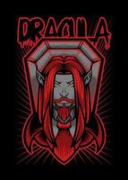 Dracula Vector Japanese Illustration Style Isolated. Editable Layer and Color. Dracula comes out of the coffin for Halloween Event.