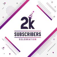 thank you 2k subscribers vector