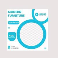 Modern furniture Social Media post template vector